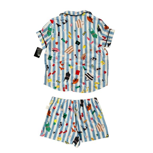 Kate Spade Brushed Jersey Beach Day Striped Pyjama Set ( S ) - Picture 3 of 3